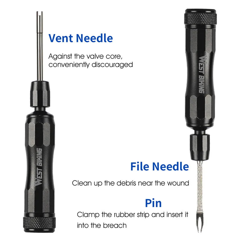 Bicycle Tubeless Tire Repair Kit with Sealant Strips