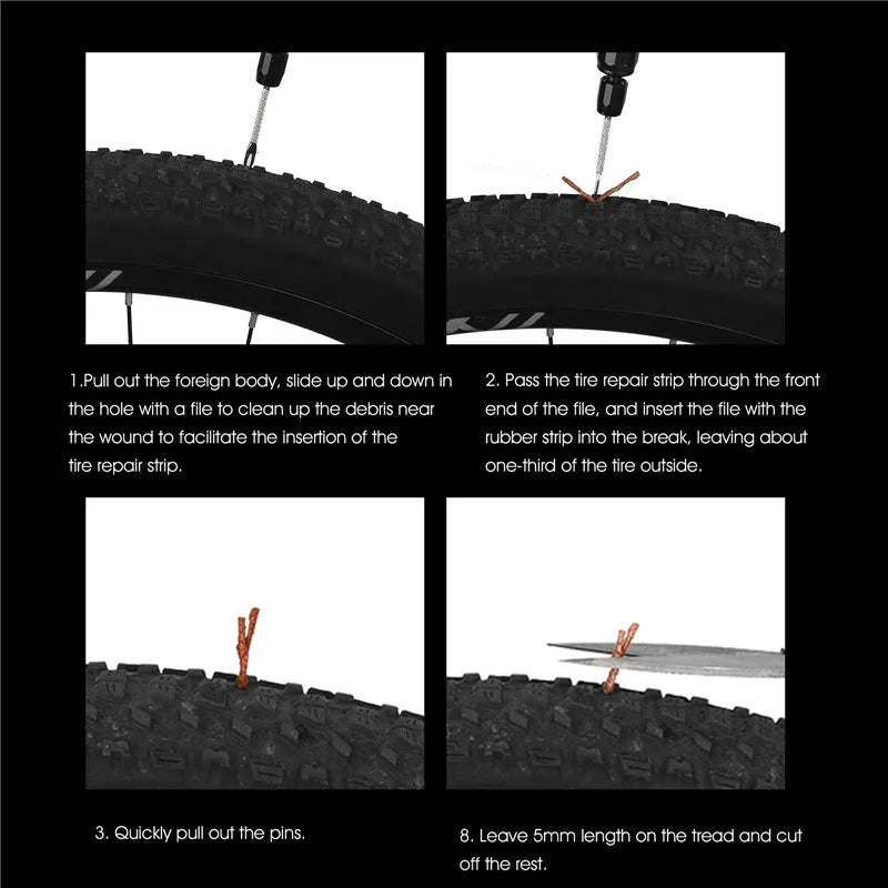 Bicycle Tubeless Tire Repair Kit with Sealant Strips