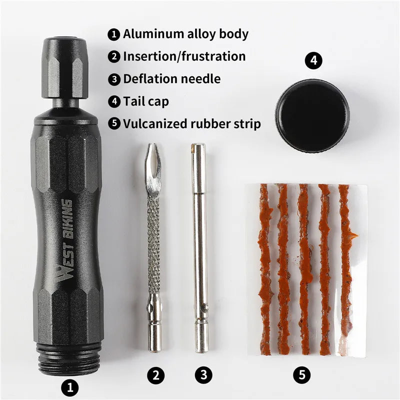 Bicycle Tubeless Tire Repair Kit with Sealant Strips