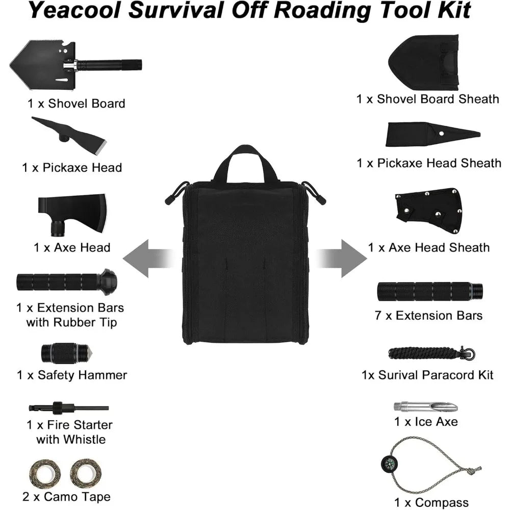 Heavy-Duty Folding Shovel and Axe Survival Kit