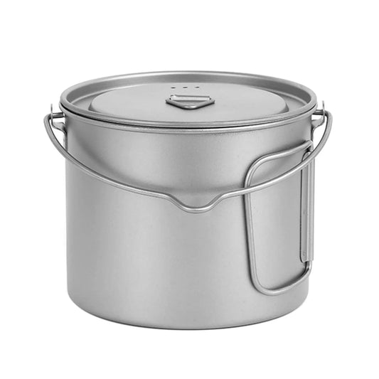 Titanium Camping Pot 1100ml Ultralight with Lid and Folding Handle