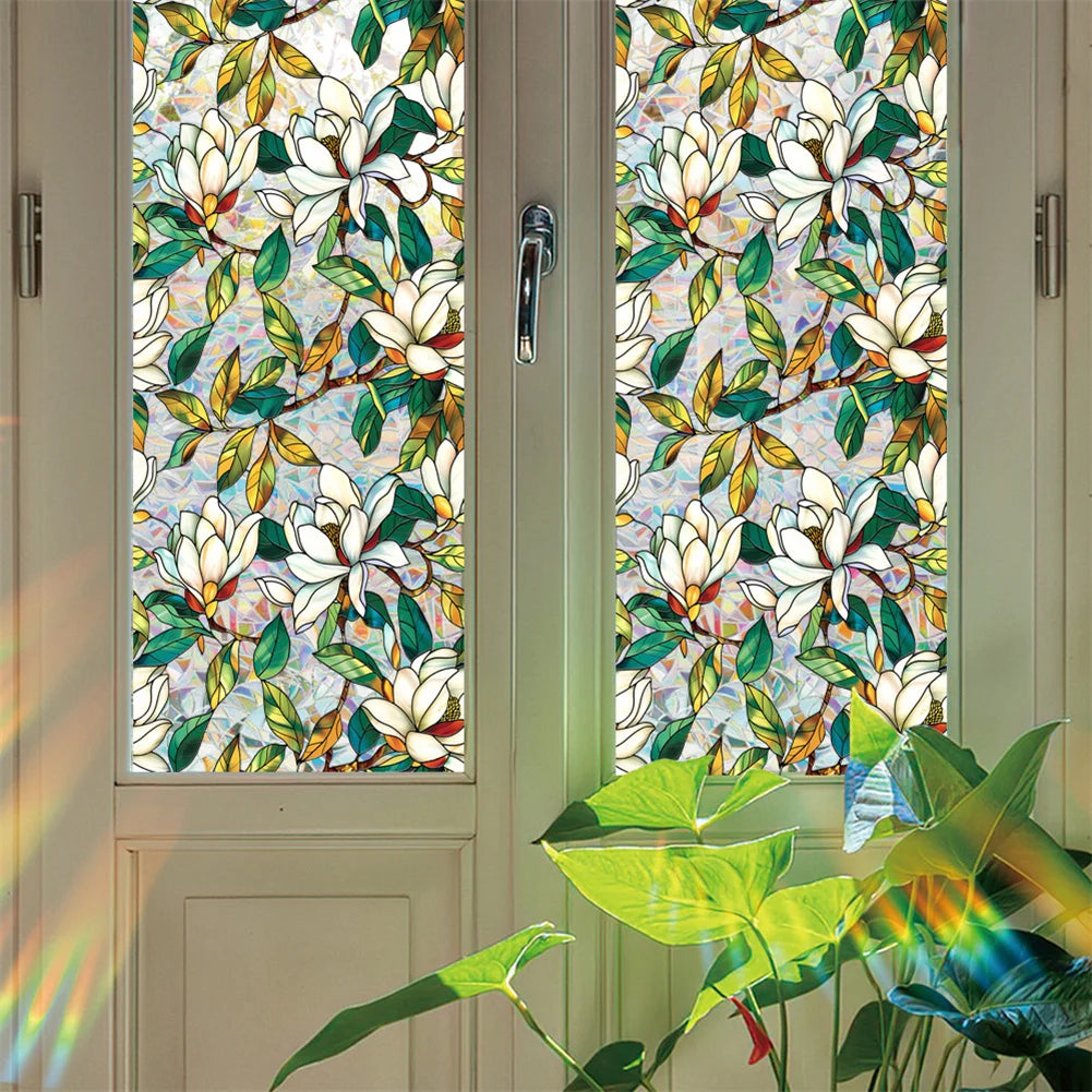 Static Cling Floral Window Film