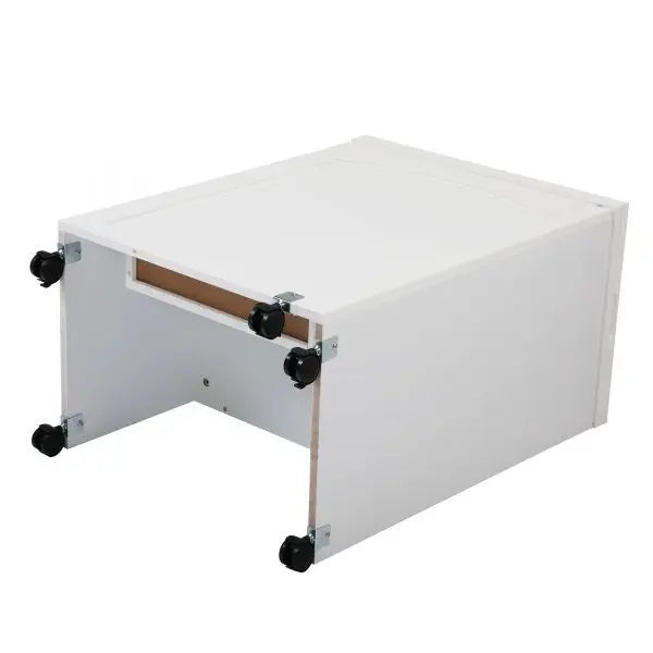 Folding Sewing Craft Table with Storage and Lockable Casters