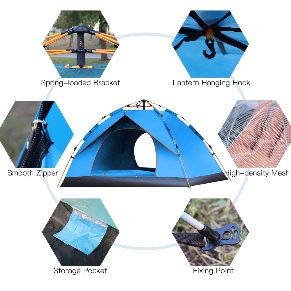 Outdoor Pop Up Camping Tent Water-Resistant Portable Instant Shelter