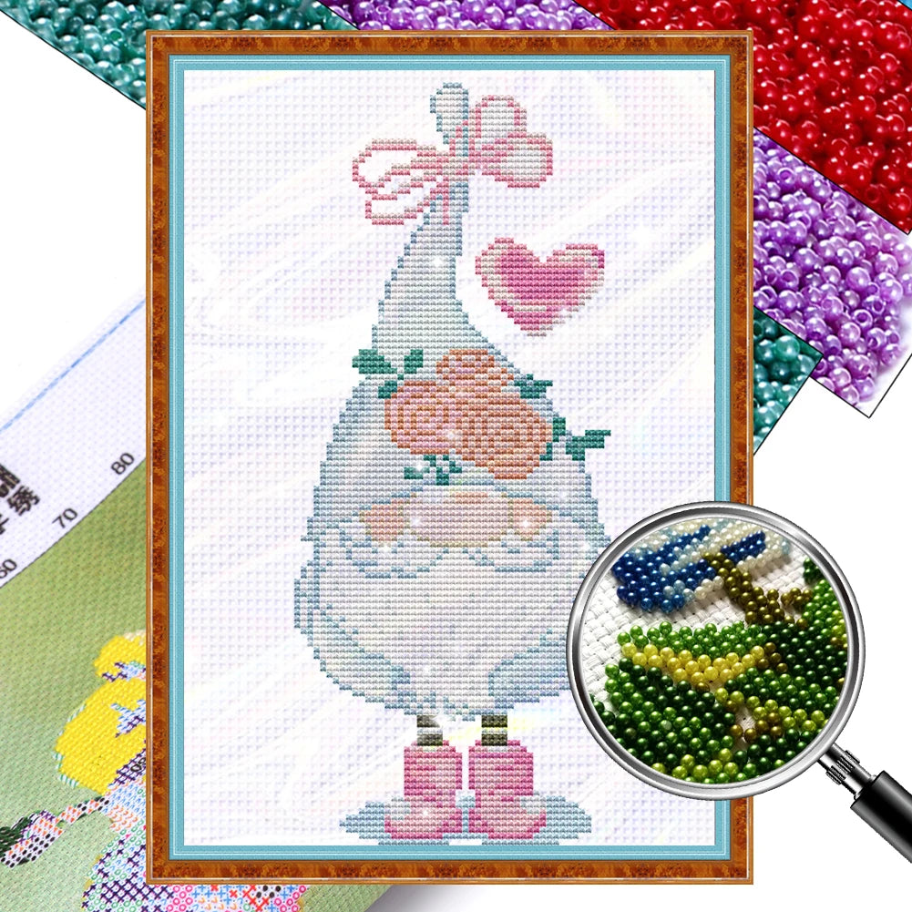 Cute Gnome Bead Embroidery Cross Stitch Kit