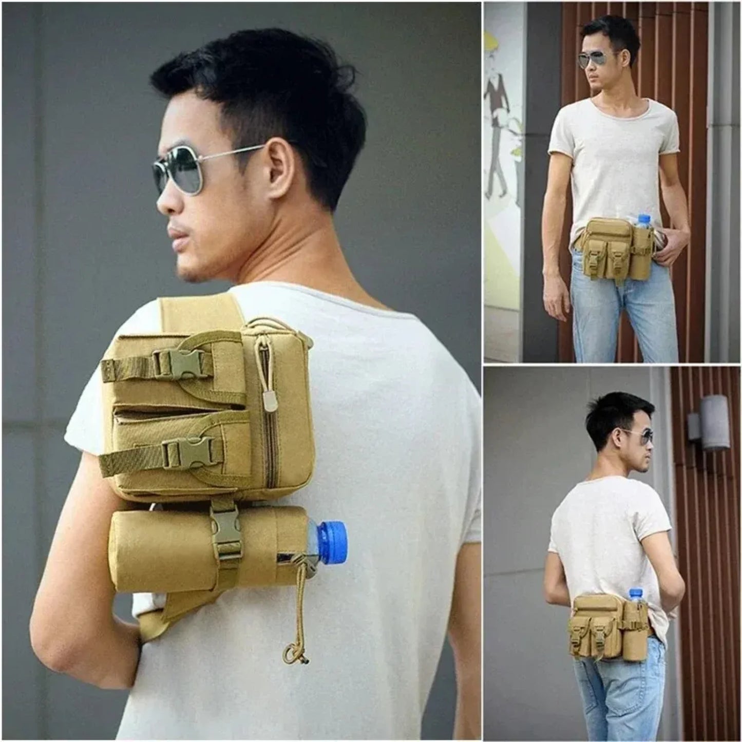 Military Waist Pack with Water Bottle Pouch