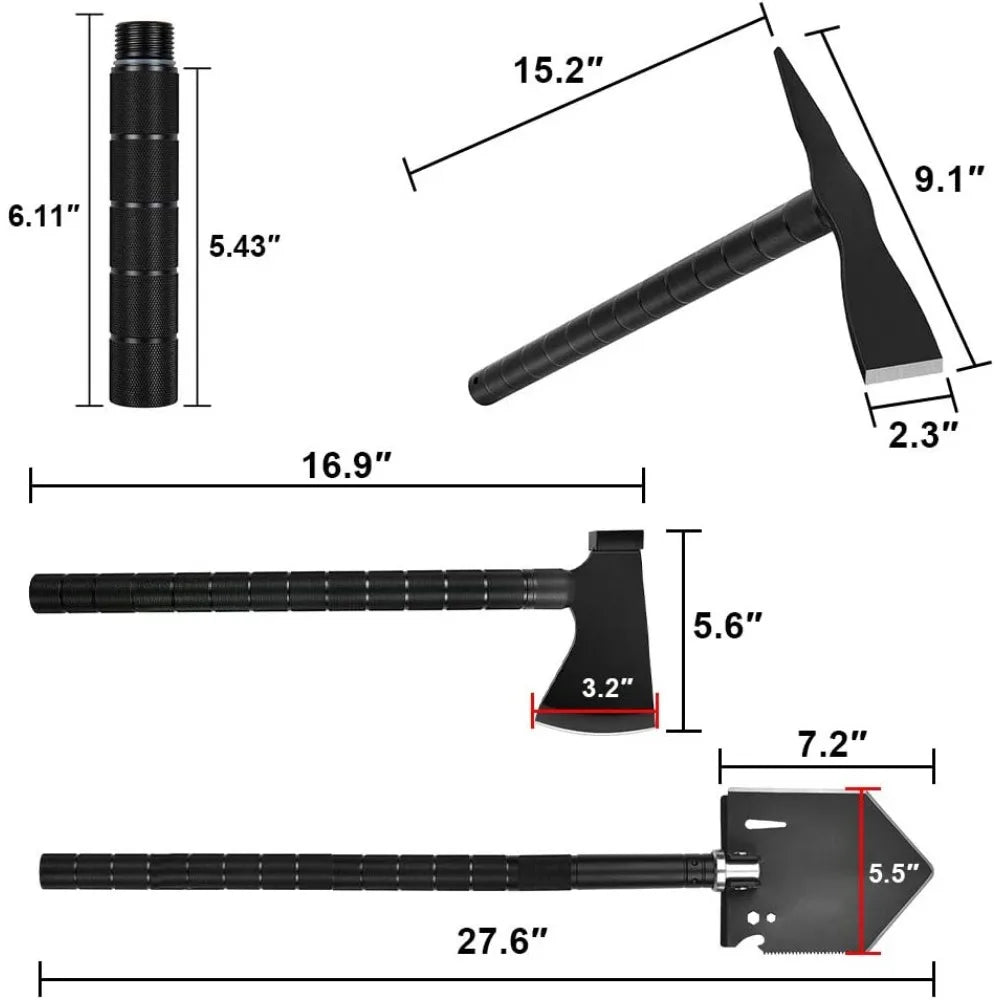 Heavy-Duty Folding Shovel and Axe Survival Kit