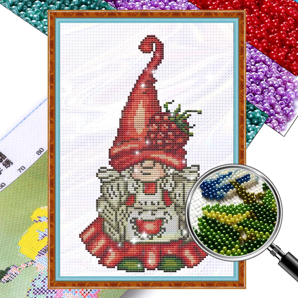 Cute Gnome Bead Embroidery Cross Stitch Kit