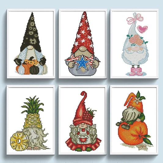 Cute Gnome Bead Embroidery Cross Stitch Kit