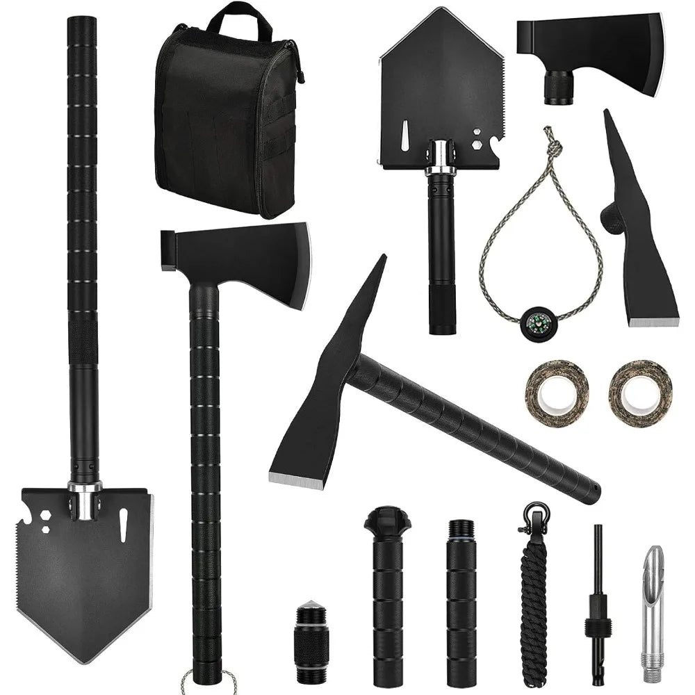 Heavy-Duty Folding Shovel and Axe Survival Kit