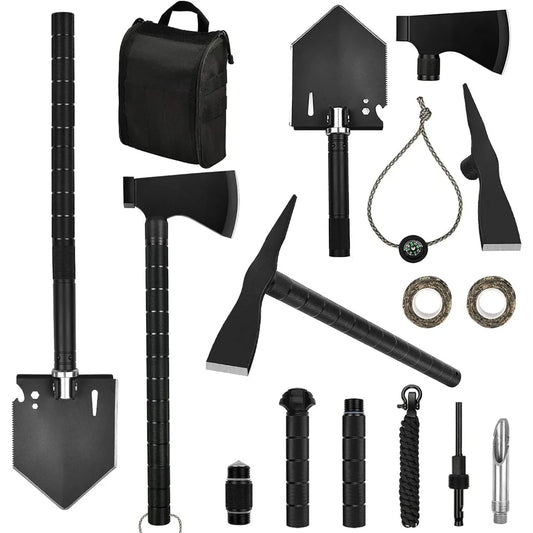 Heavy-Duty Folding Shovel and Axe Survival Kit