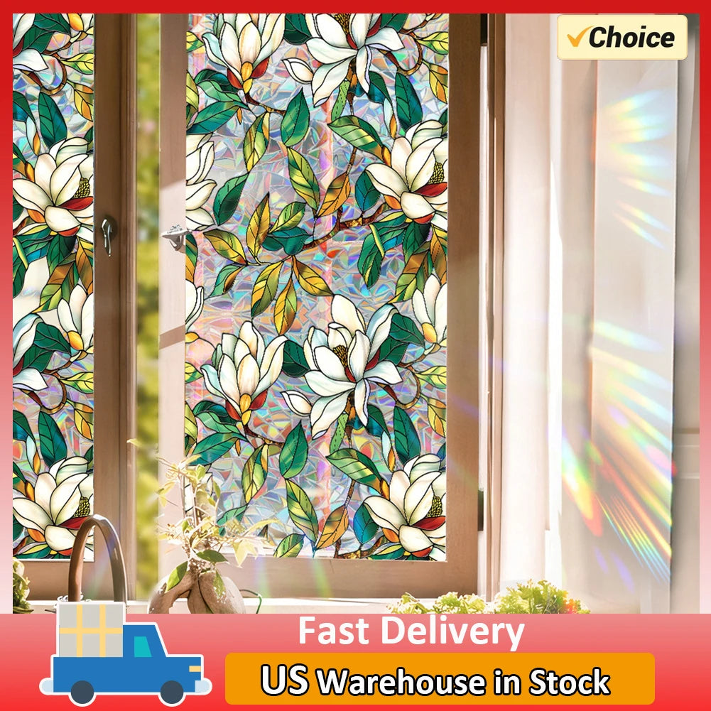 Static Cling Floral Window Film