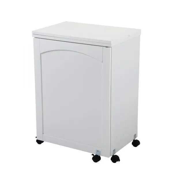 Folding Sewing Craft Table with Storage and Lockable Casters